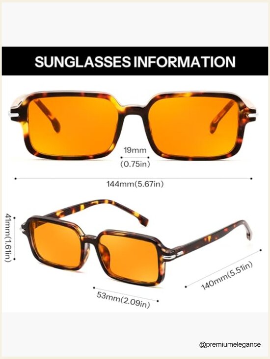 Trendy Rectangle Sunglasses Retro Small Narrow Slim Square Sun Glasses main image 4
